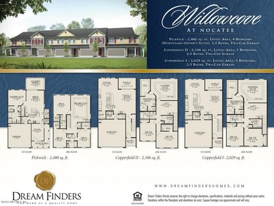 Nocatee - Willowcove - Townhome Floor plans