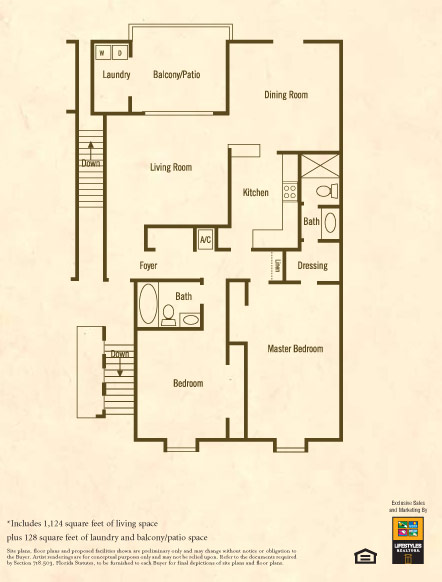 Cypress Plan: 1,252 sq.ft. 2BR, 2BA